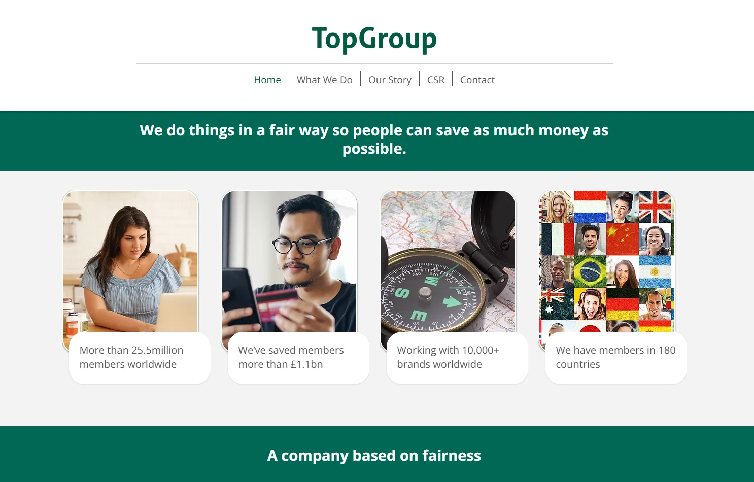 TopCashback Group website homepage